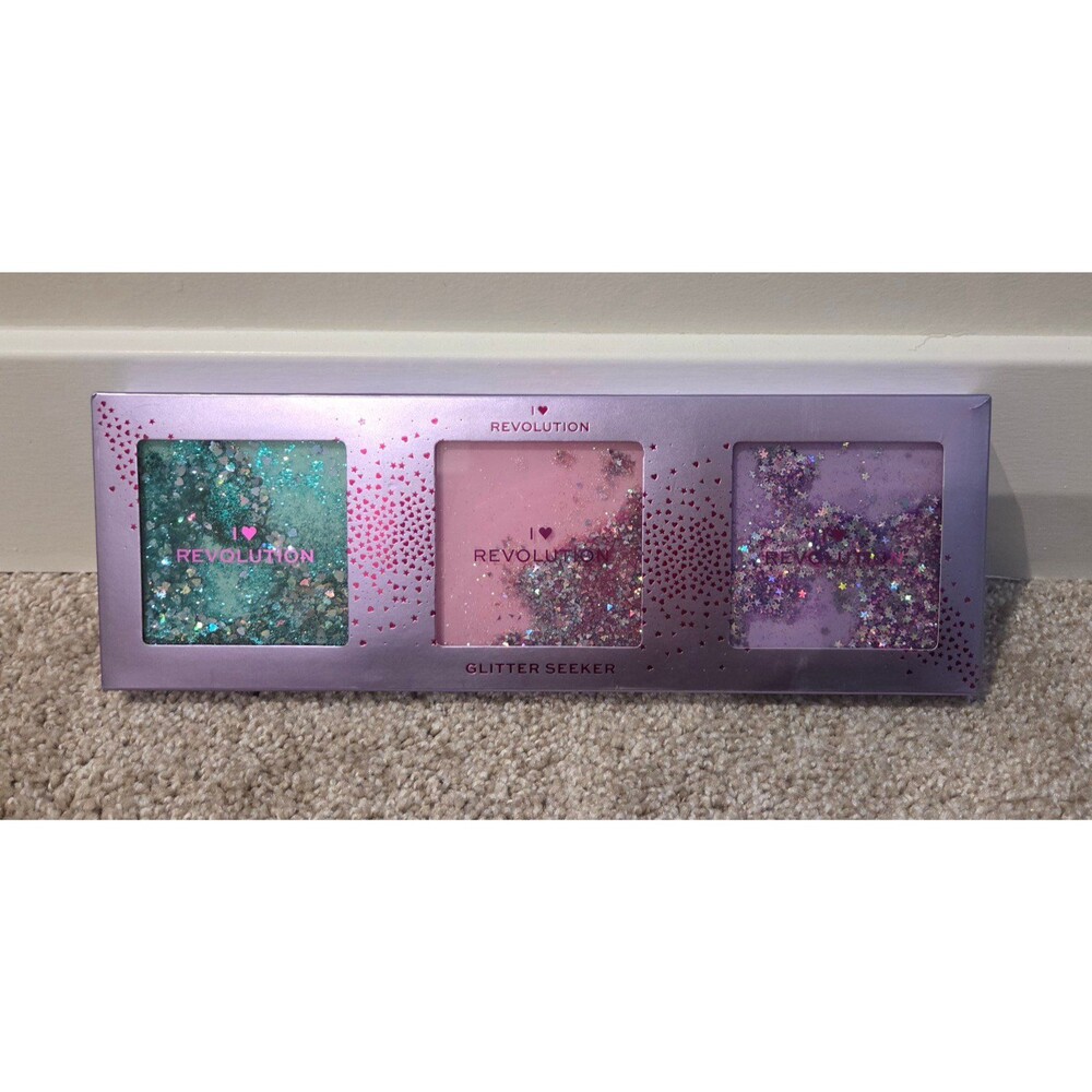 I heart revolution glitter seeker palettes, full set
